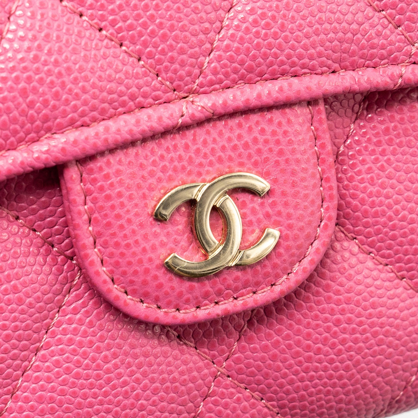 Chanel quilted small flap wallet caviar pink LGHW