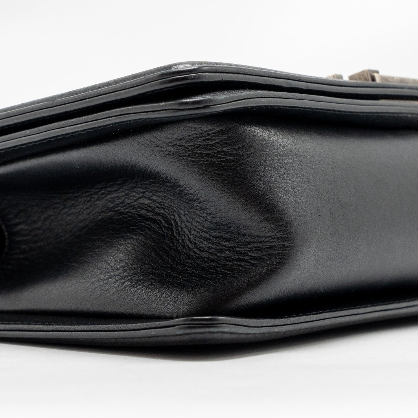 CHANEL Medium Boy Bag Calfskin Black Ruthenium Hardware
