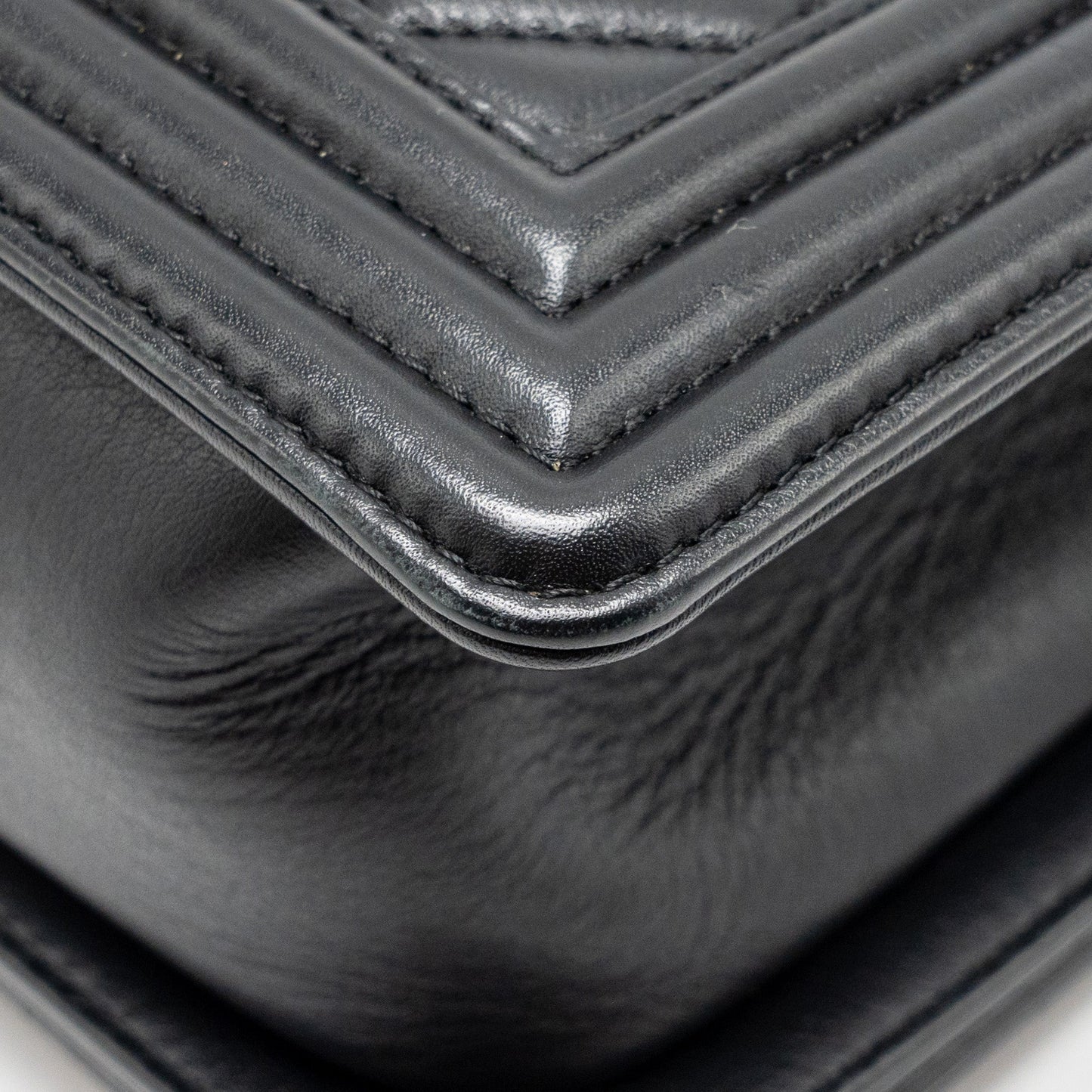 CHANEL Medium Boy Bag Calfskin Black Ruthenium Hardware