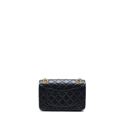 Chanel Mini Reissue 2.55 Flap Bag Aged Calfskin Black Brushed GHW (Microchip)