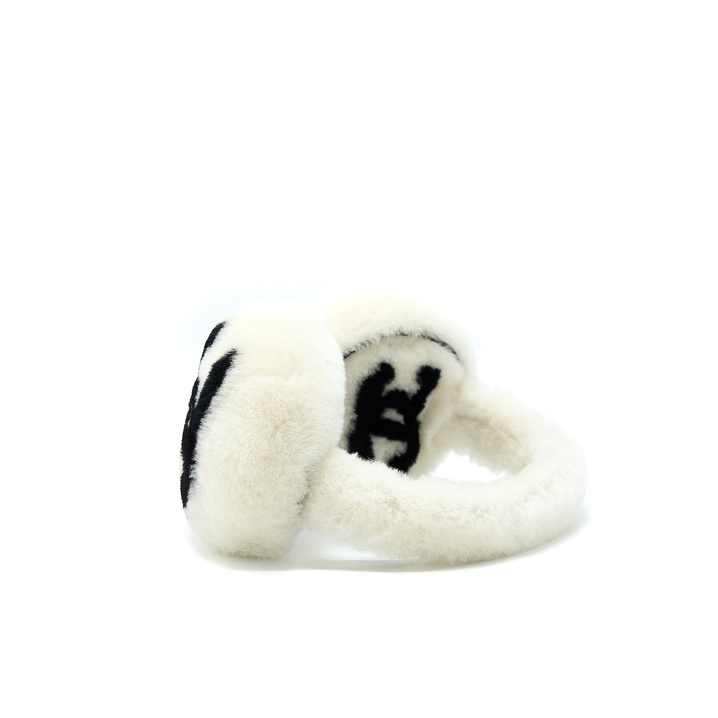 Chanel 22P Shearling CC Logo Earmuffs White/Black