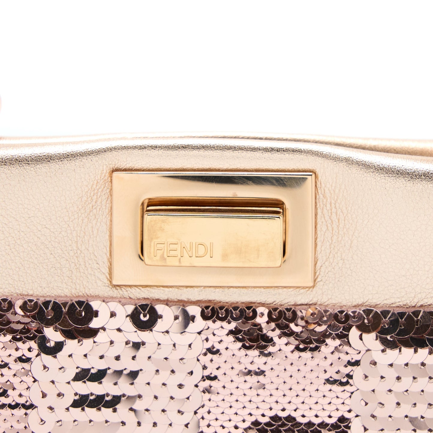 Fendi Mini Peekaboo Sequin/Leather Light Pink with Pink Hardware