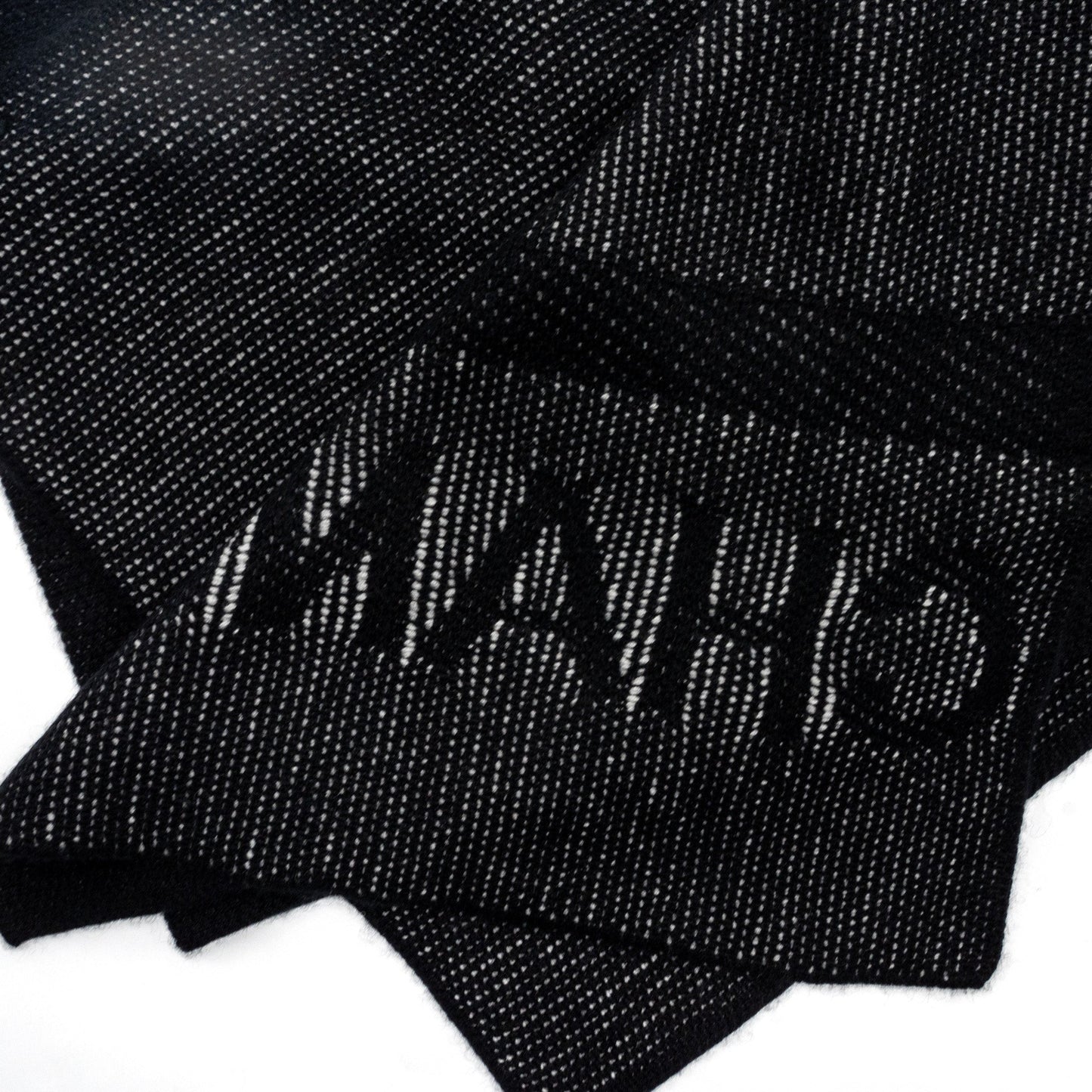 Chanel Letter Scarf Cashmere Black/White