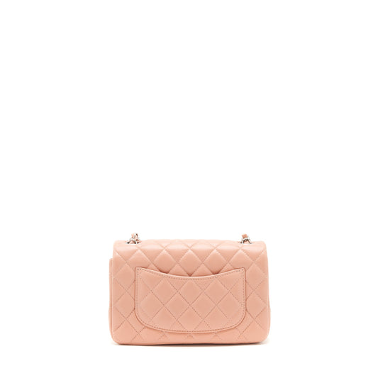 Chanel Mini rectangular Flap bag Lambskin pink SHW