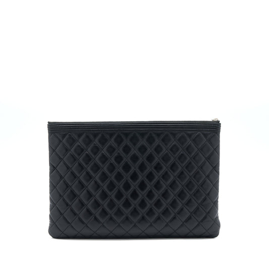 Chanel Boy Clutch Lambskin Black SHW