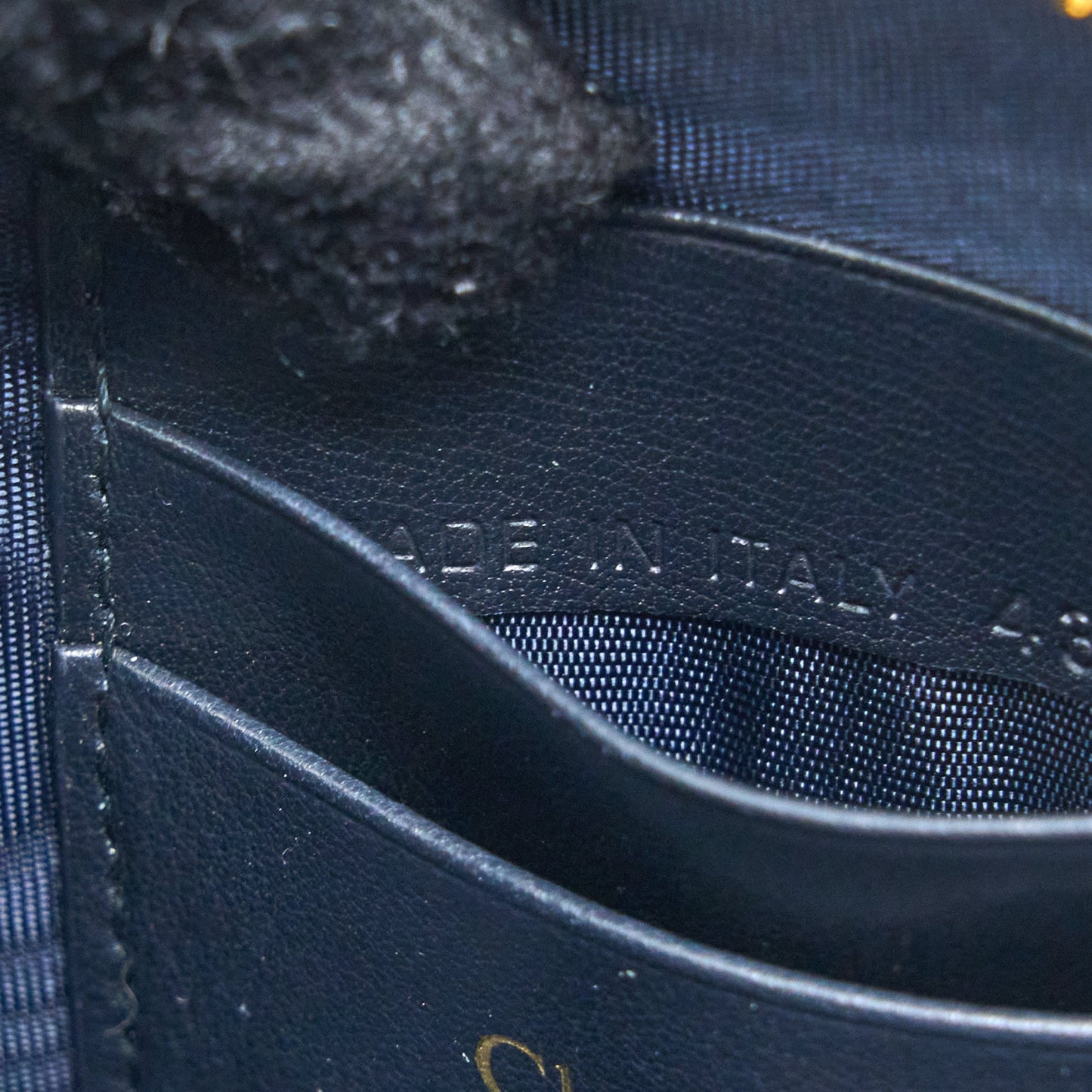 Dior Montaigne Phone Holder Oblique Jacquard Canvas Blue GHW