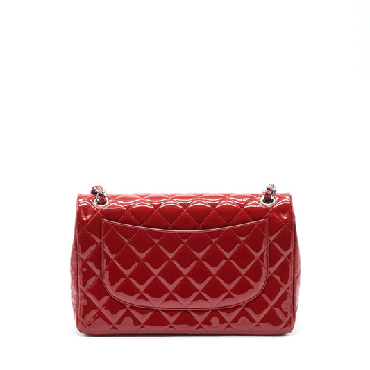 Chanel Jumbo Classic Flap Bag Patent Red SHW