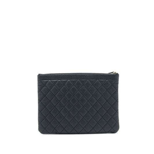 Chanel Boy Clutch Caviar Black GHW