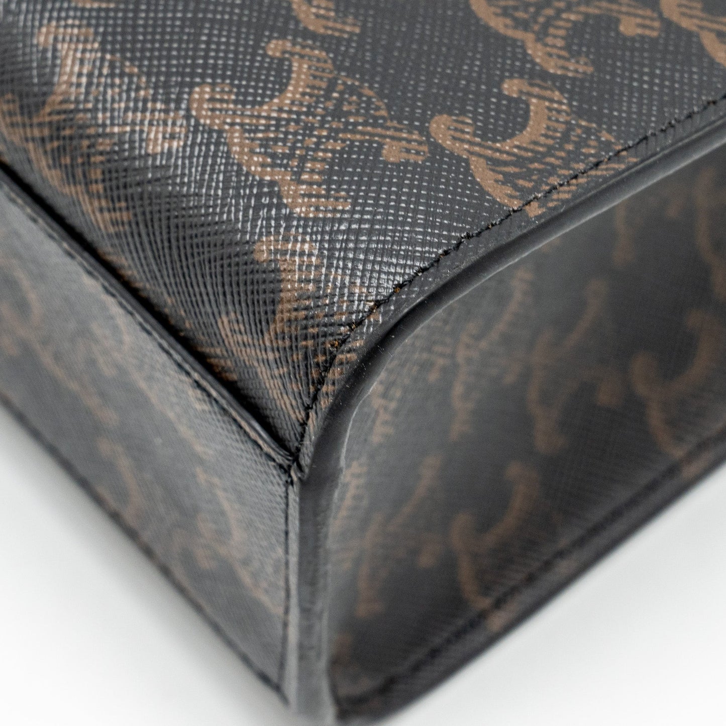 Celine Vertical Cabas in Triomphe Canvas Black / Multicolour GHW