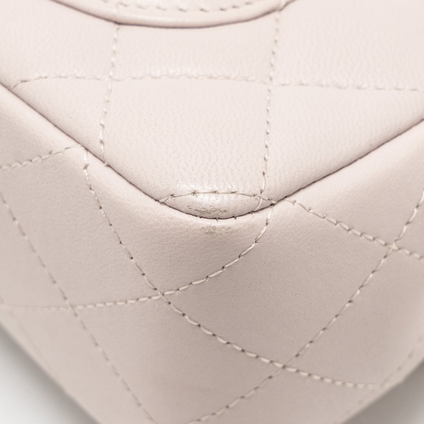 Chanel Mini Rectangular Flap Bag Lambskin Light Pink SHW (Microchip)