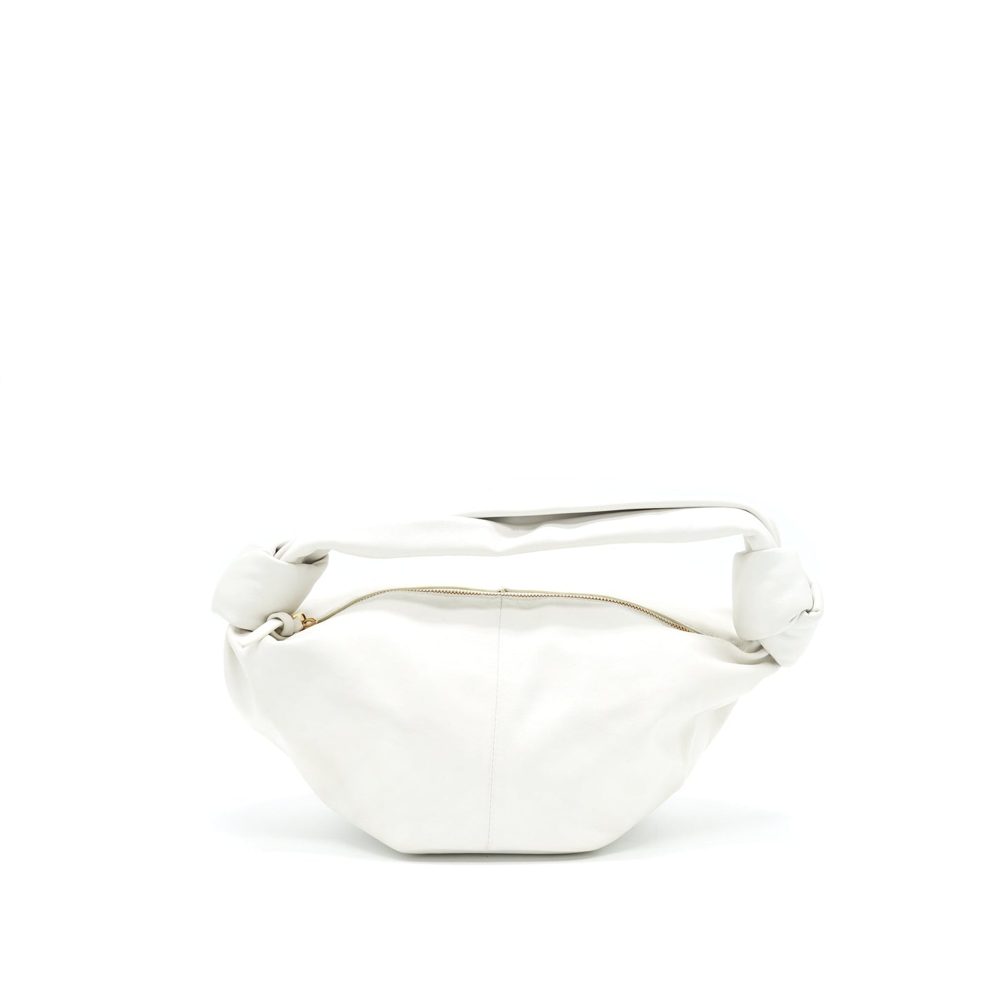 Bottega Veneta Double Knot Leather Shoulder Bag White