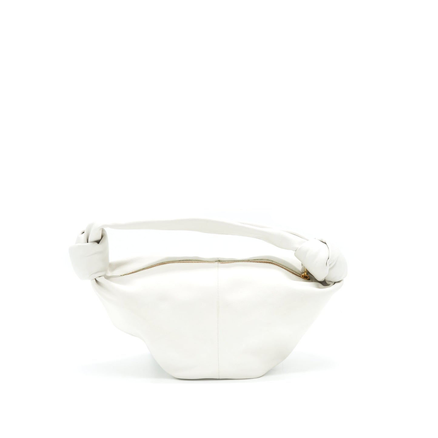 Bottega Veneta Double Knot Leather Shoulder Bag White