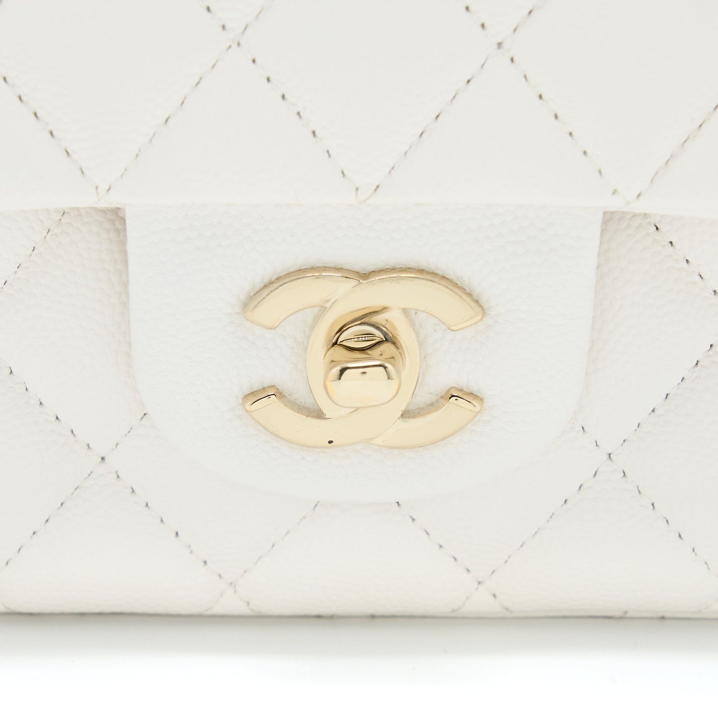 Chanel Medium Classic Double Flap Bag Caviar White LGHW
