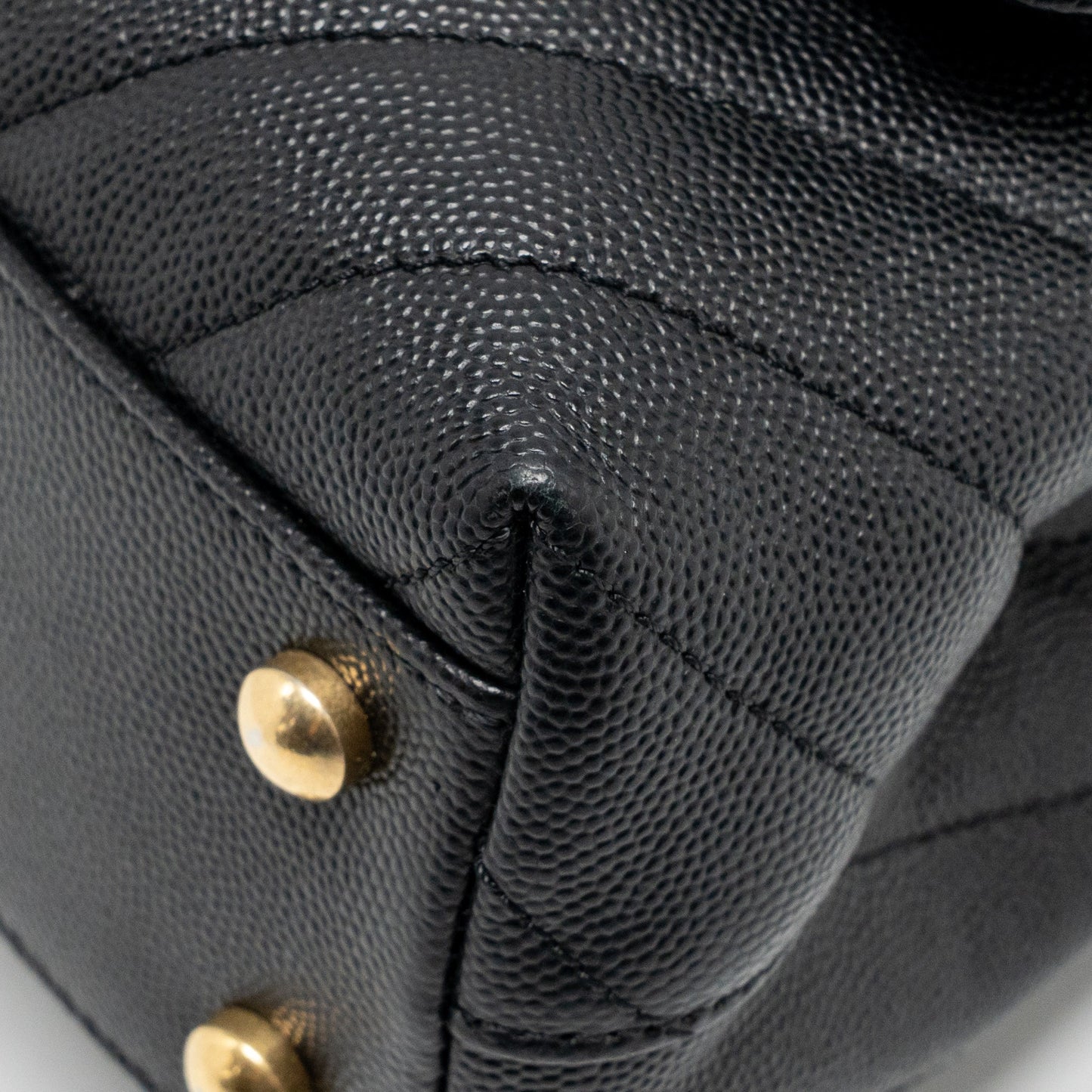 Chanel small coco handle with lizard embossed handle chevron caviar black GHW