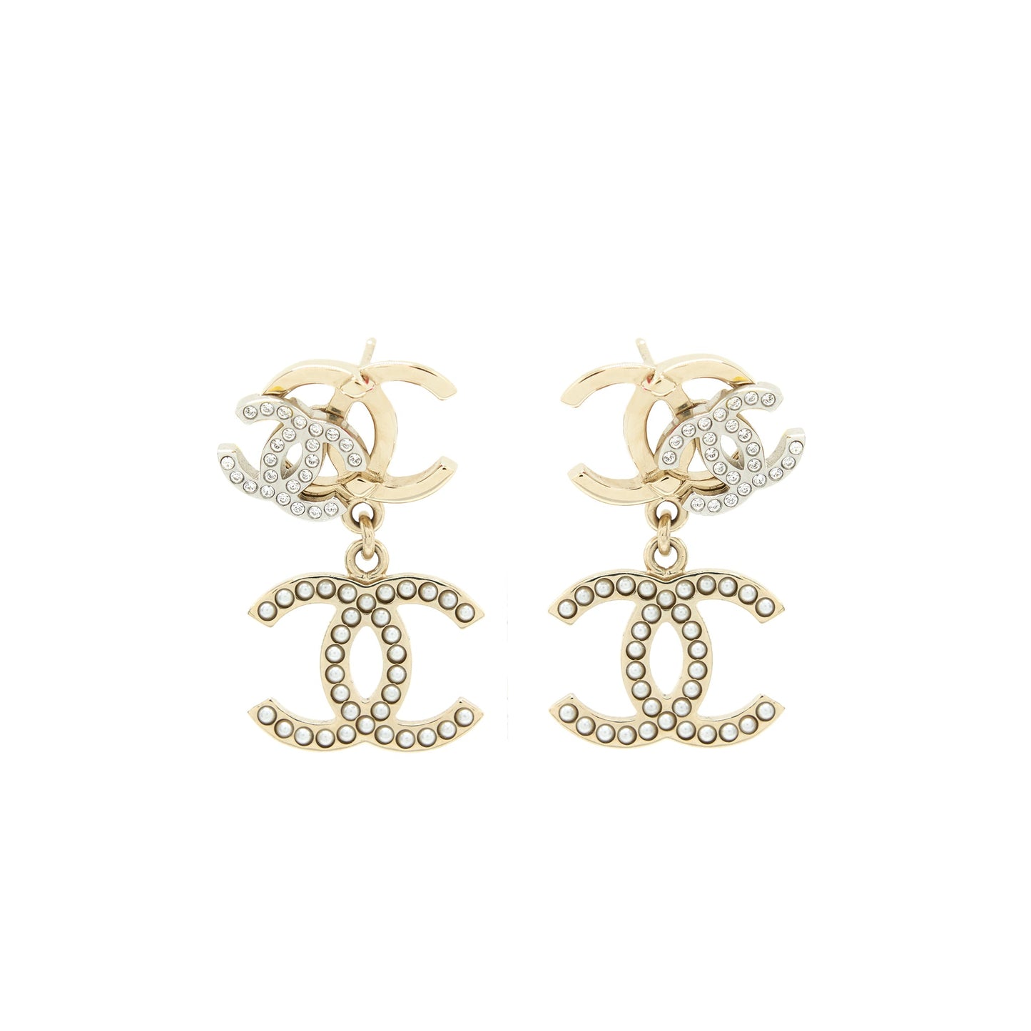 Chanel Logos Earrings With Pearls And Crystal LGHW