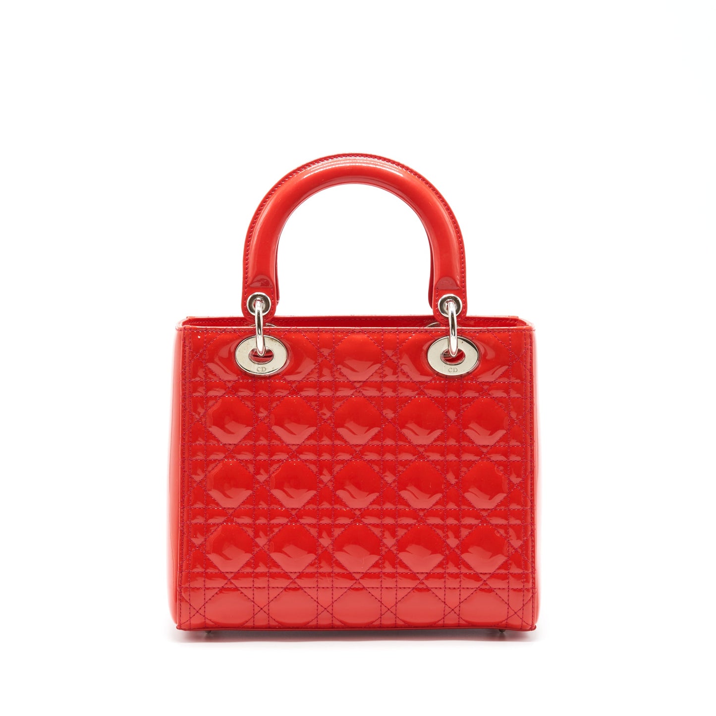 Dior Medium Lady Dior Patent Red SHW