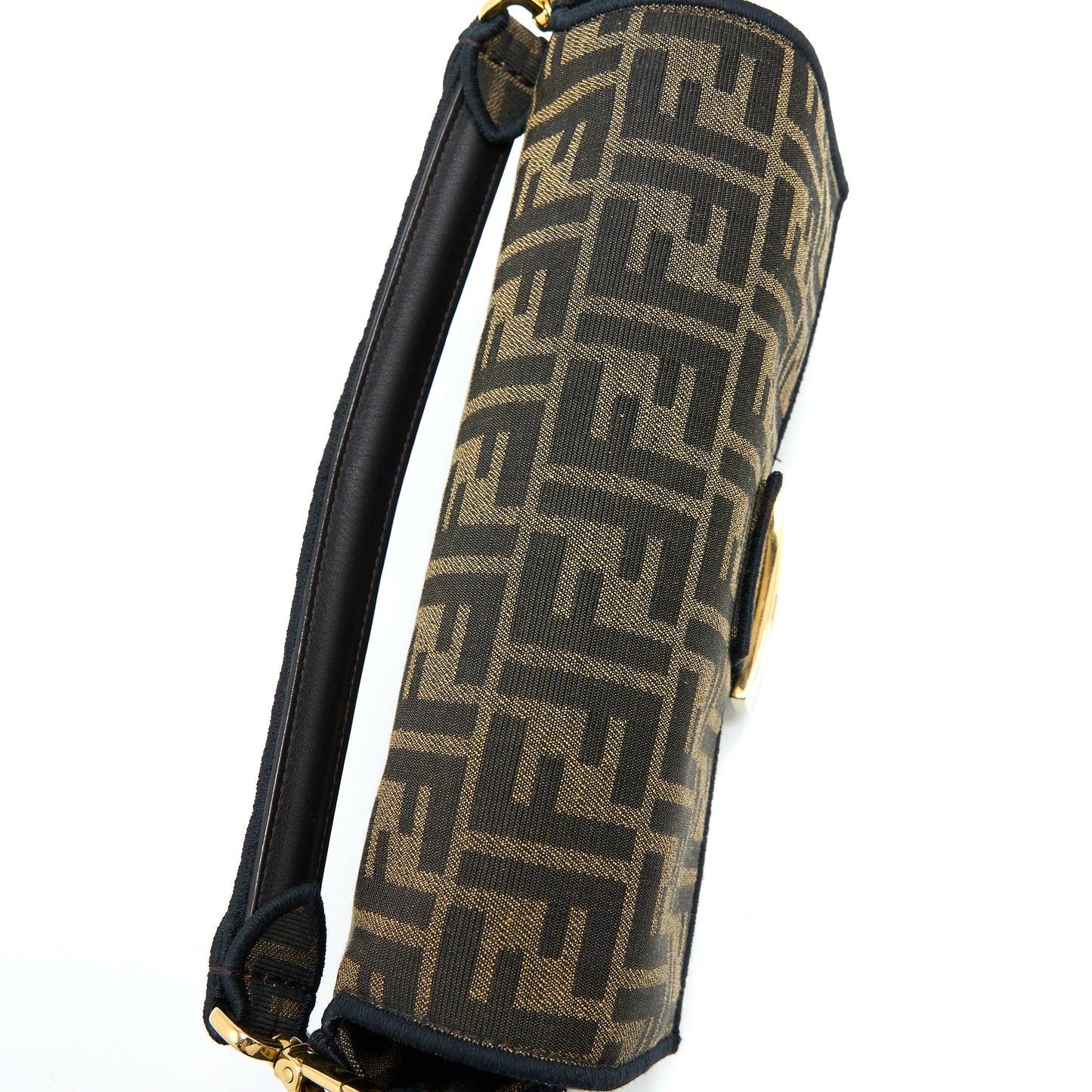 Fendi Baguette Bag FF Jacquard Fabric Brown GHW