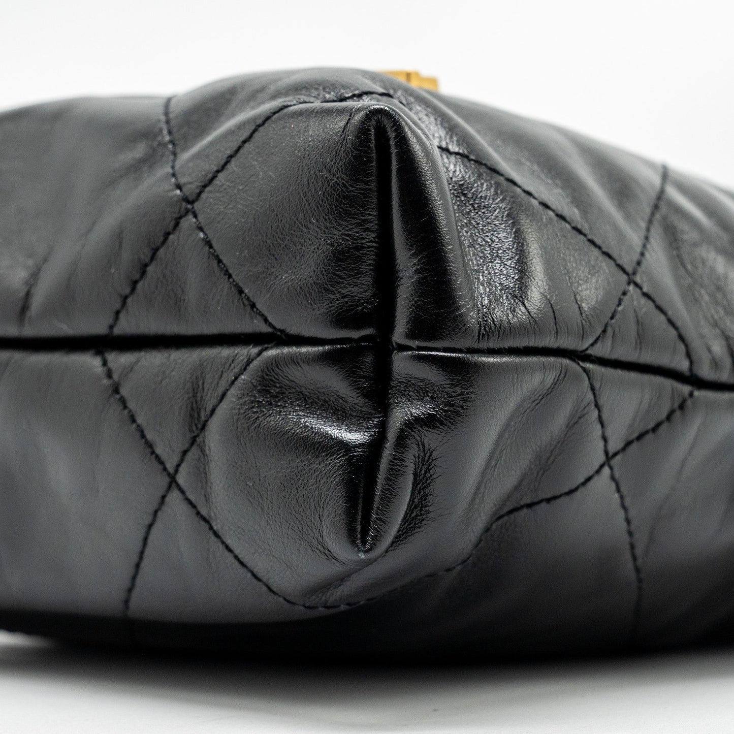 Chanel Mini 22 Bag Shiny Calfskin Black GHW (microchip)