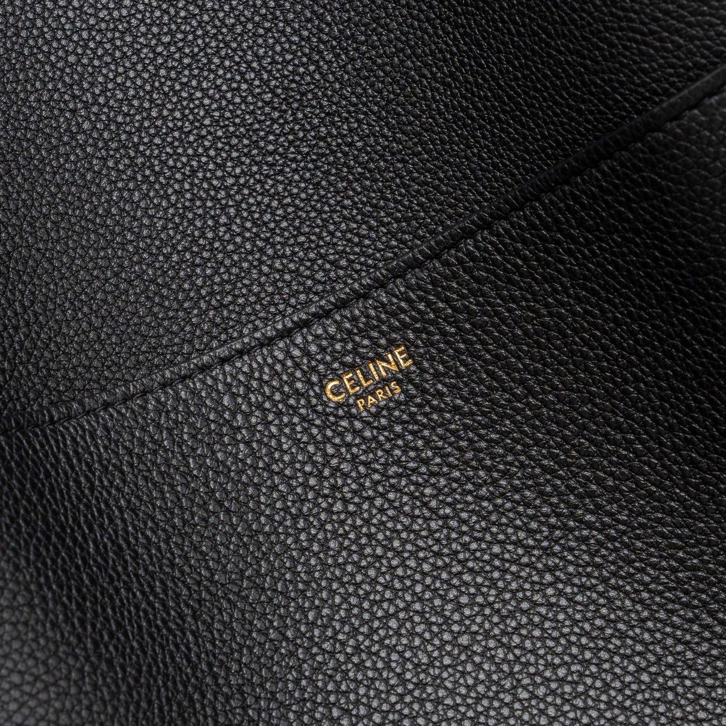 Celine Sangle Bucket Bag Grained Calfskin Black GHW