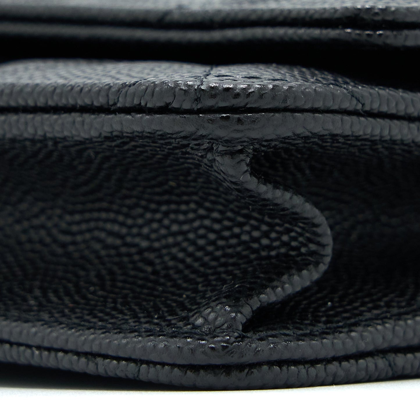 Chanel 23C Giant CC Logo Wallet on Chain Caviar Black LGHW (Microchip)
