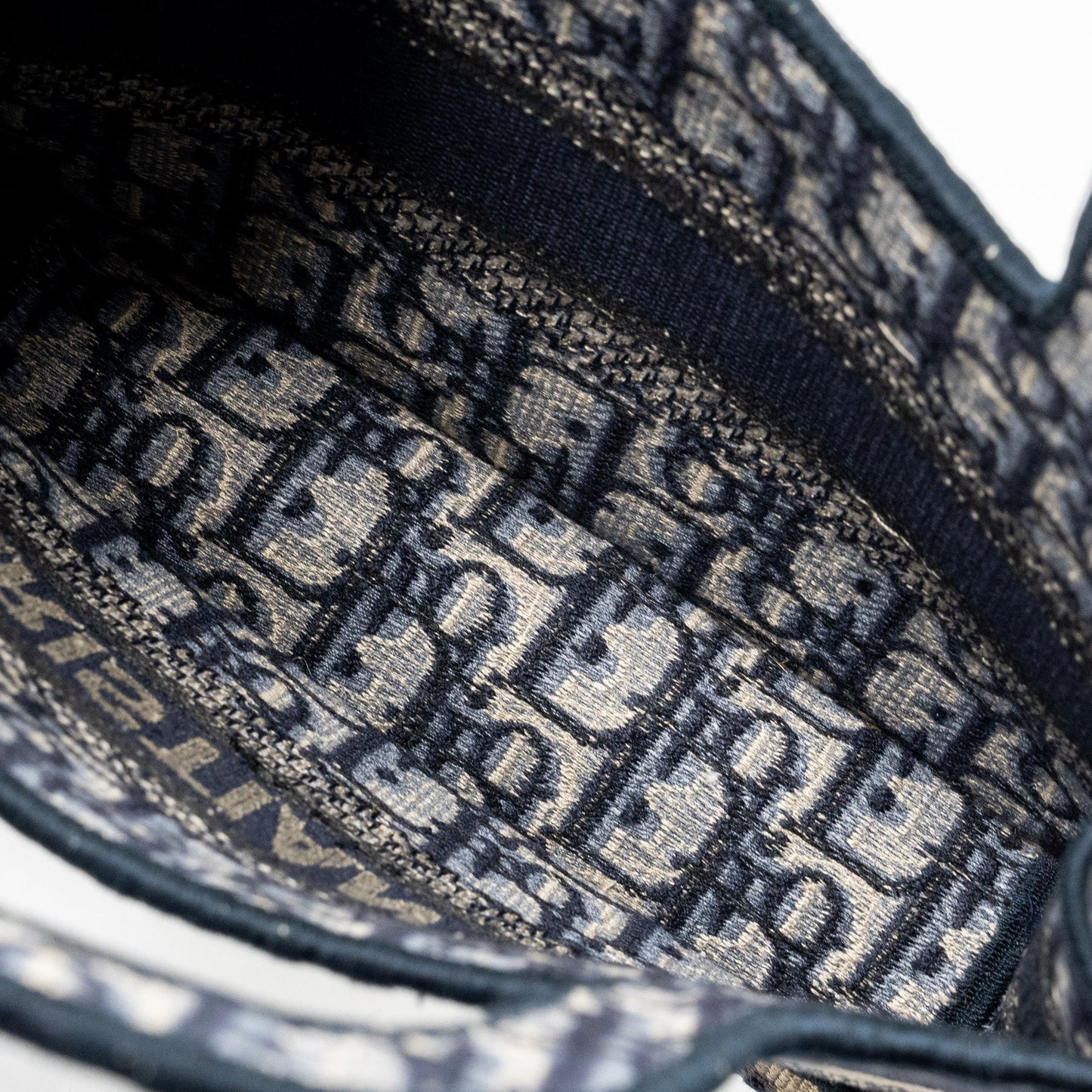 DIOR MINI BOOK TOTE BLUE OBLIQUE EMBROIDERY