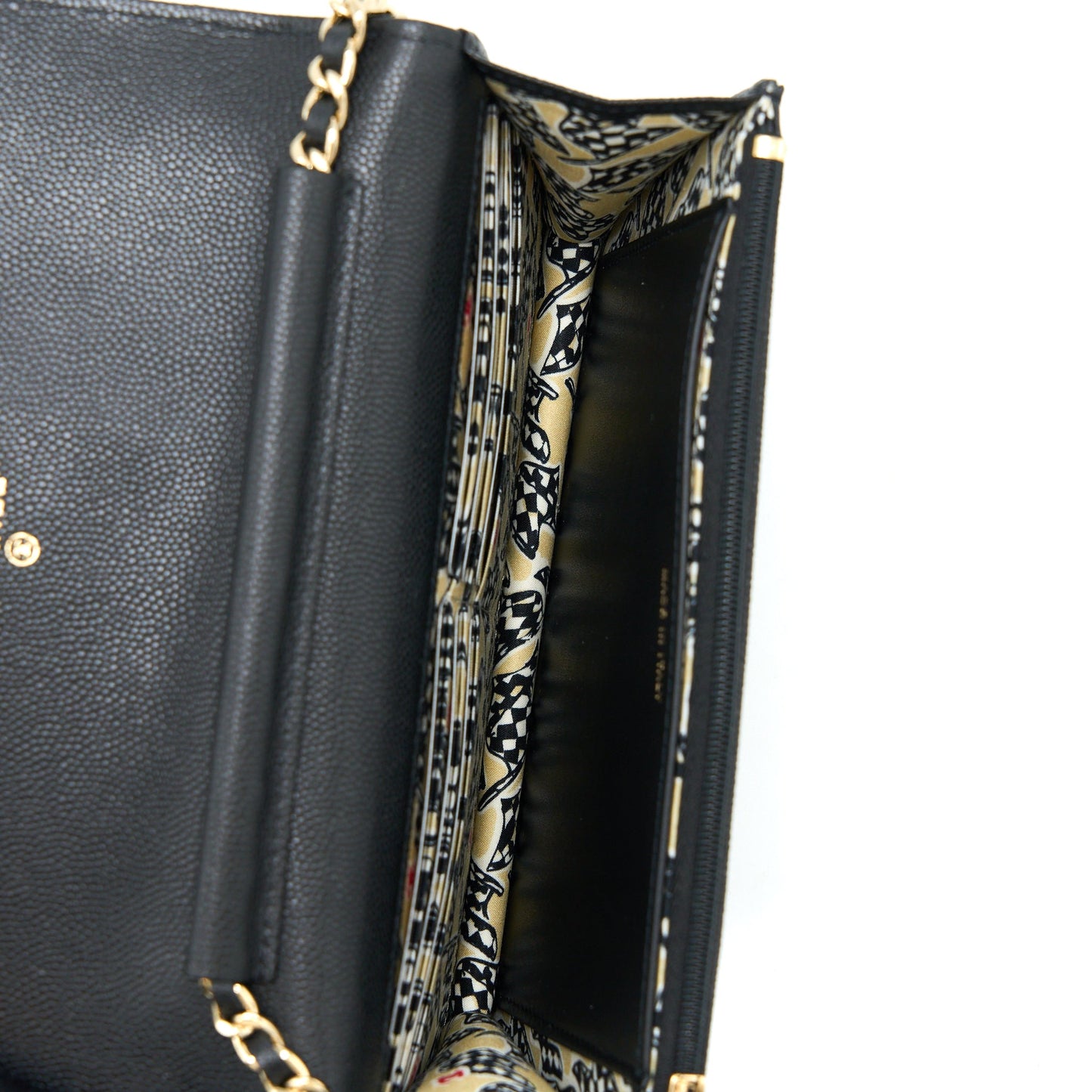 Chanel 23C Giant CC Logo Wallet on Chain Caviar Black LGHW (Microchip)