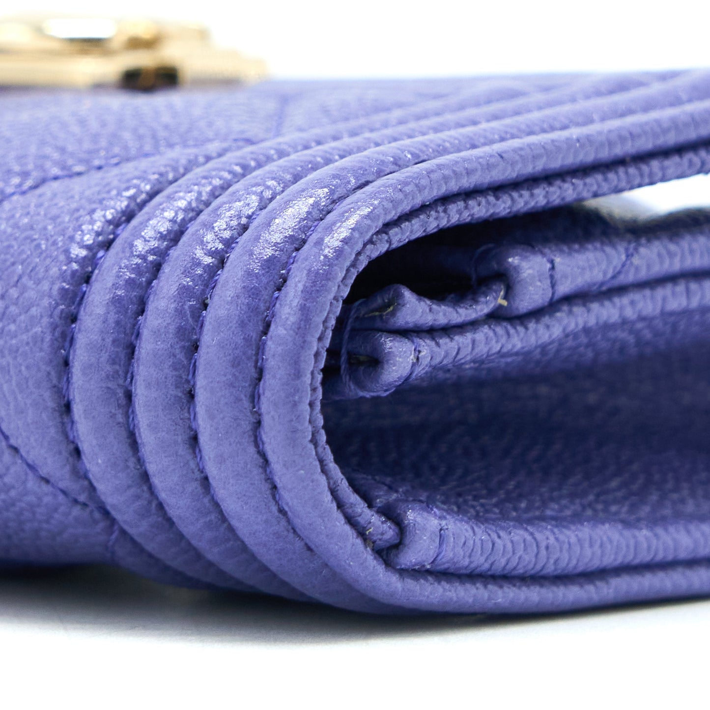 Chanel Boy Card Holder Caviar Purple LGHW