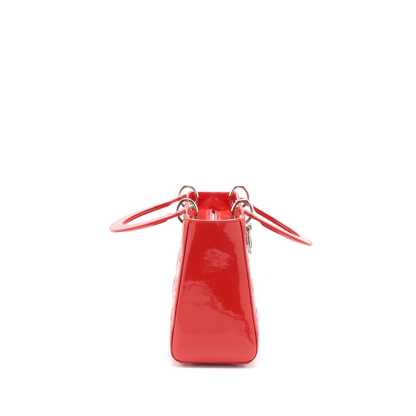 Dior Medium Lady Dior Patent Coral SHW