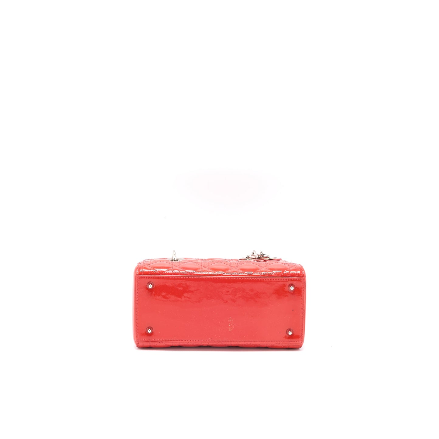 Dior Medium Lady Dior Patent Coral SHW