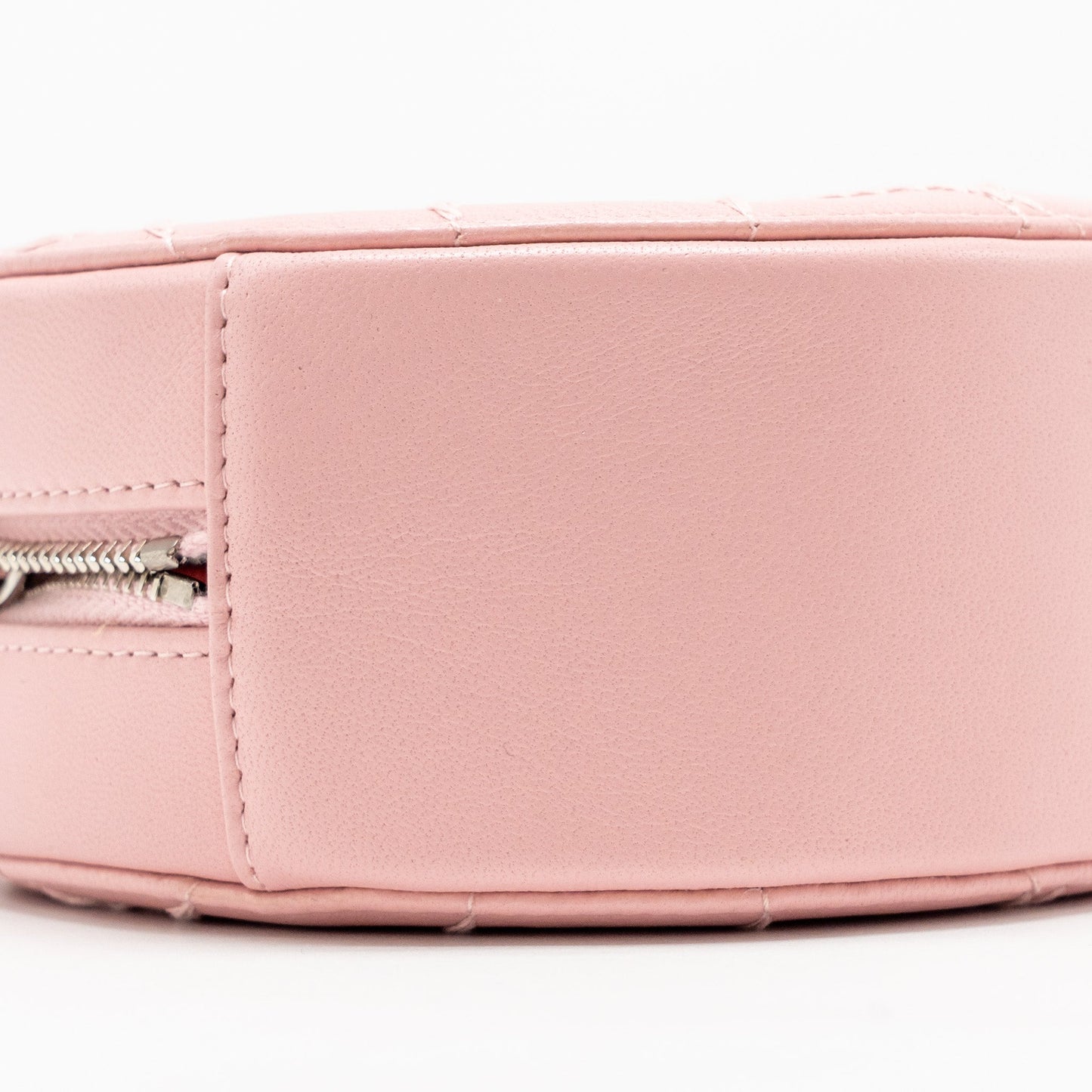 Chanel Mini Round Vanity Clutch With Chain Lambskin Pink SHW