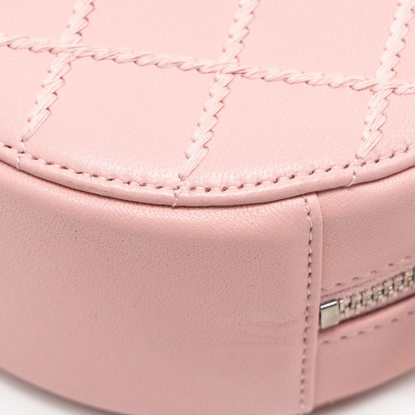 Chanel Mini Round Vanity Clutch With Chain Lambskin Pink SHW