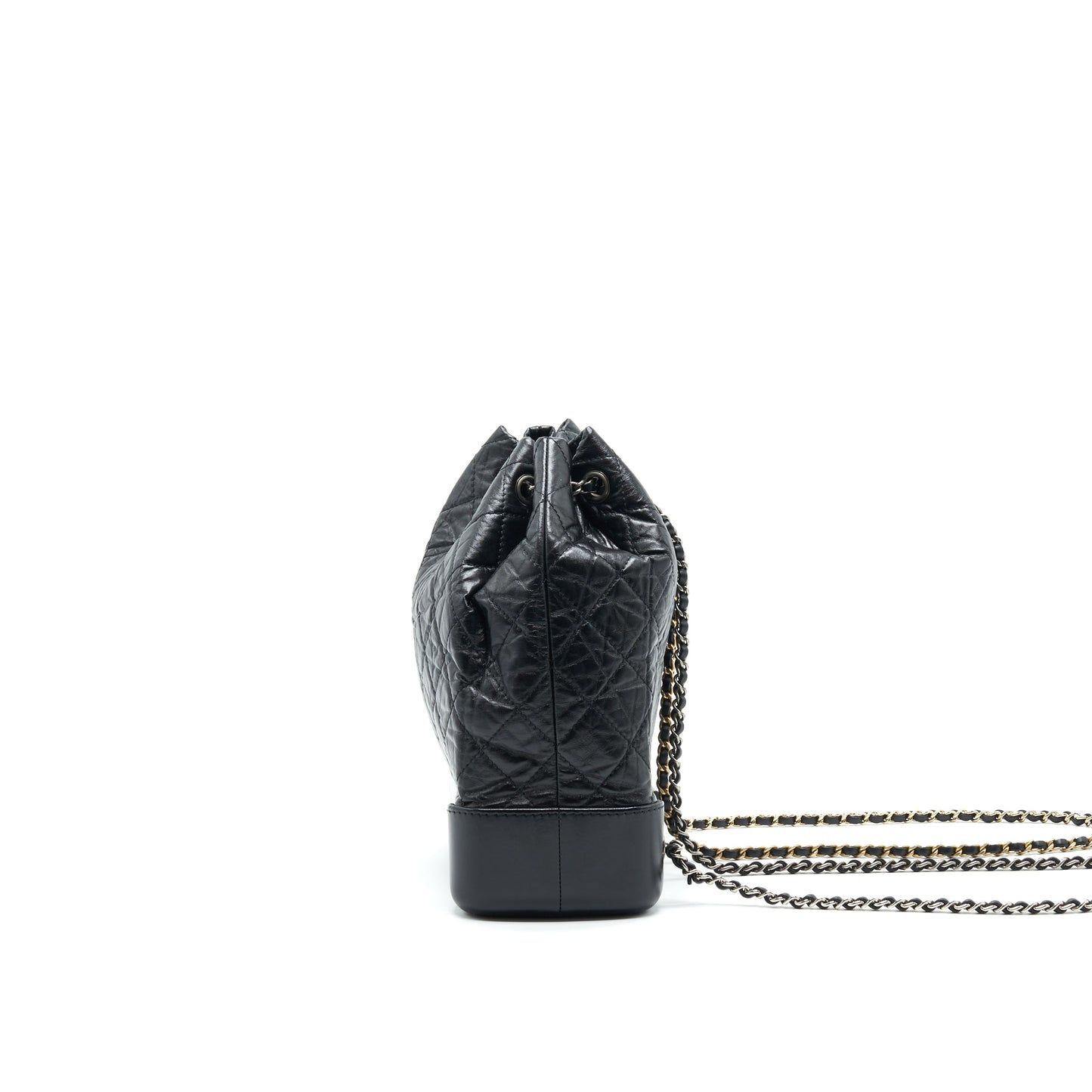 Chanel Gabrielle Backpack Aged Calfskin/ Smooth Calfskin Black Ruthenium Hardware