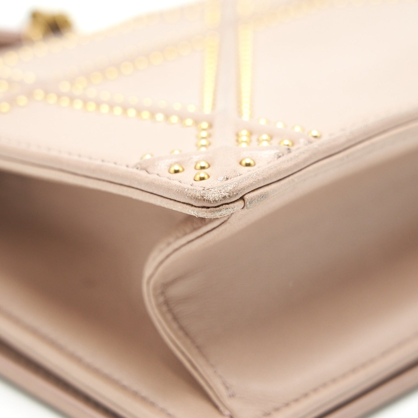 Dior Small Studded Diorama Beige GHW