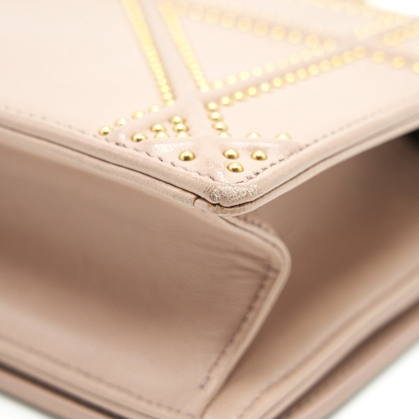 Dior Small Studded Diorama Beige GHW