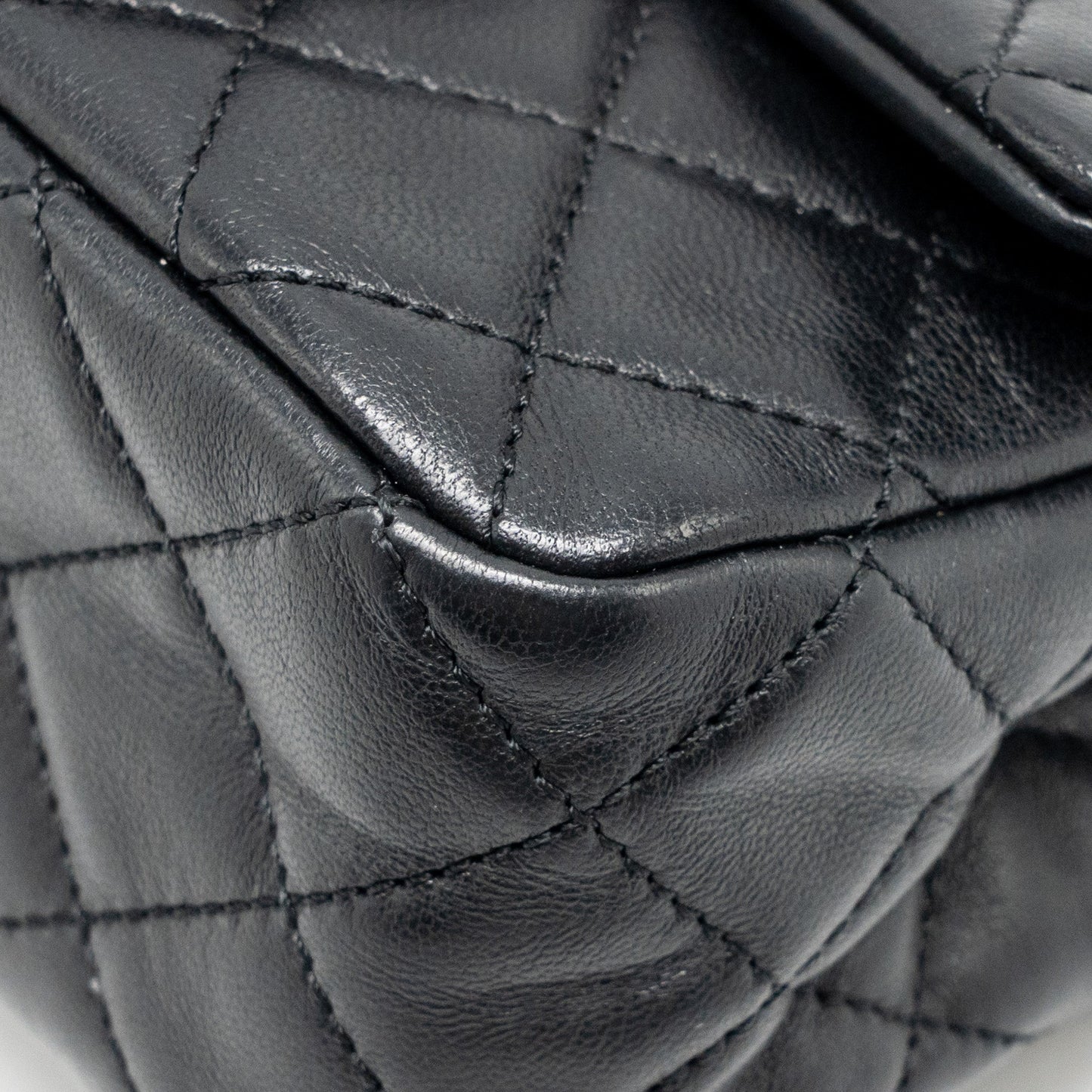 Chanel Pearl Crush Mini Square Flap Bag Lambskin Black GHW (microchip)