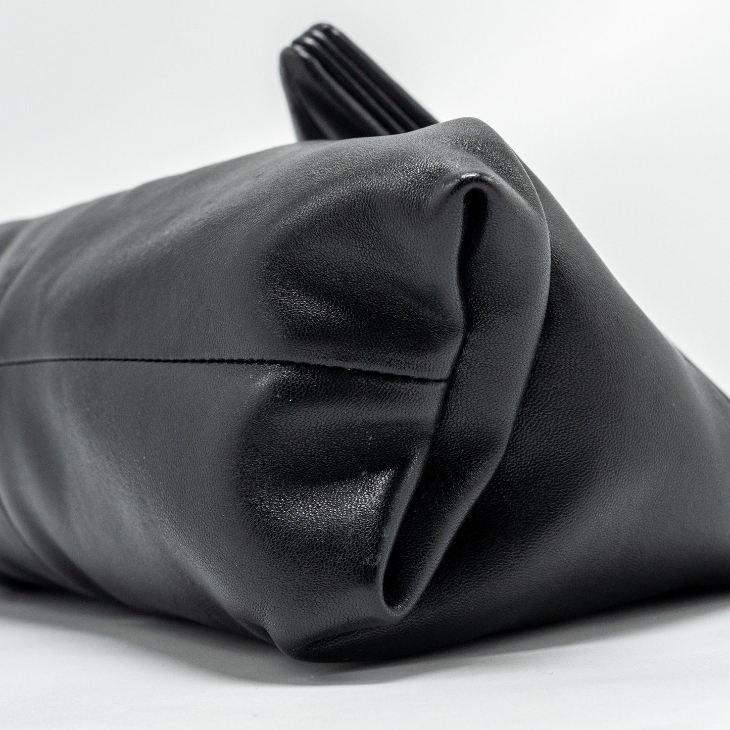 Bottega Veneta Trine Envelop Clutch Leather Black SHW