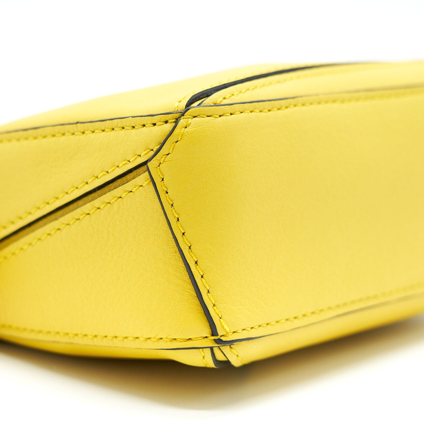 Loewe Nano Puzzle Bag in Classic Calfskin Yellow SHW