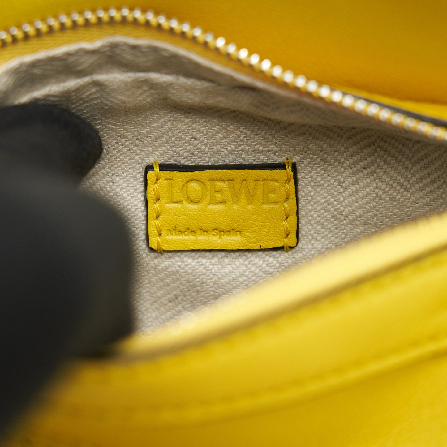 Loewe Nano Puzzle Bag in Classic Calfskin Yellow SHW