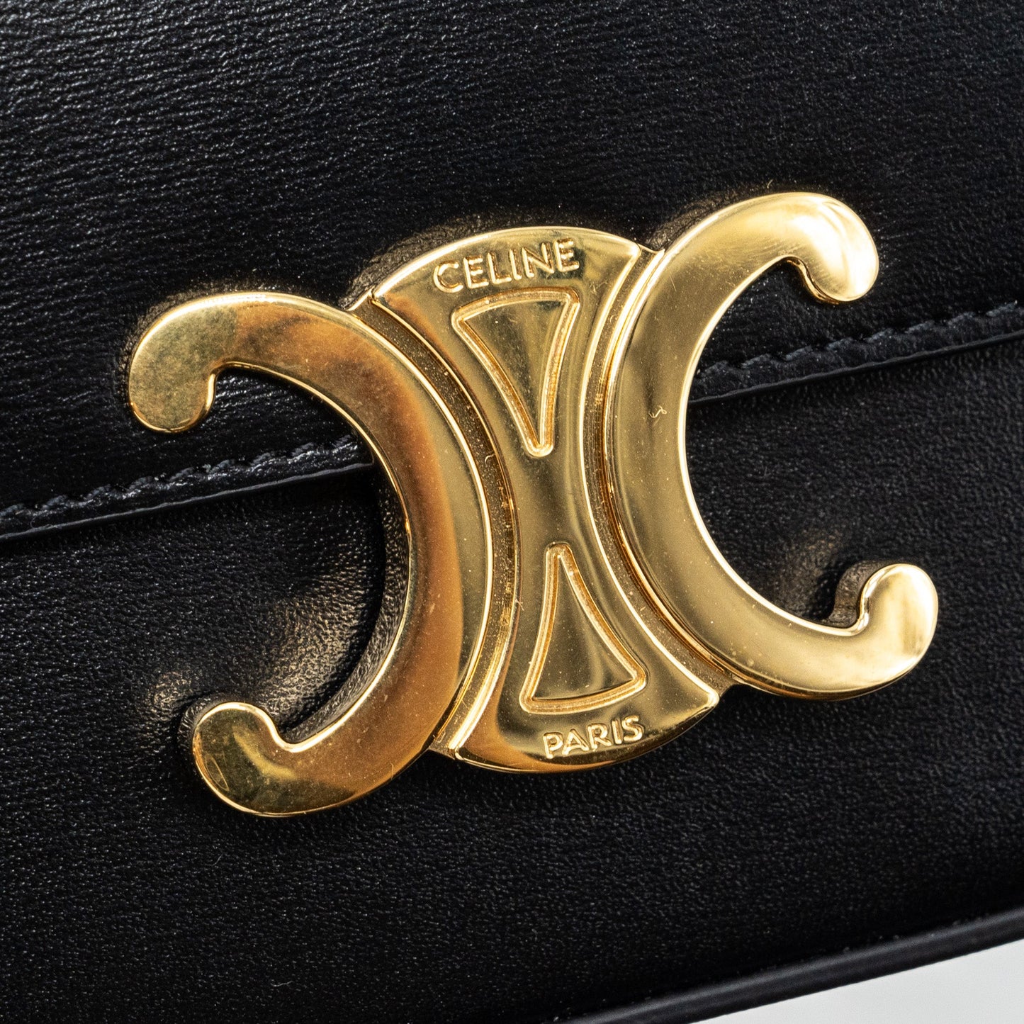 Celine Mini Claude Shiny Calfskin Black GHW
