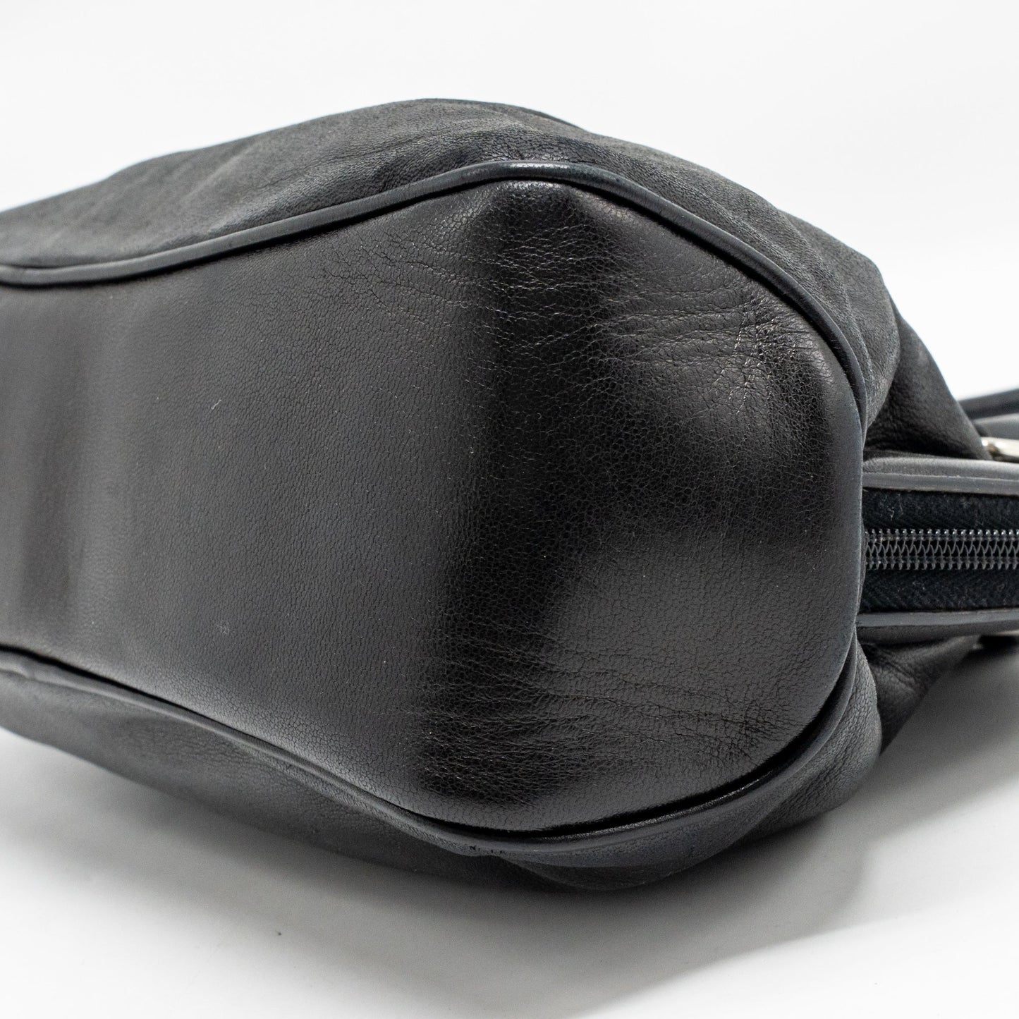 Prada top handle Dangle Bag leather black SHW