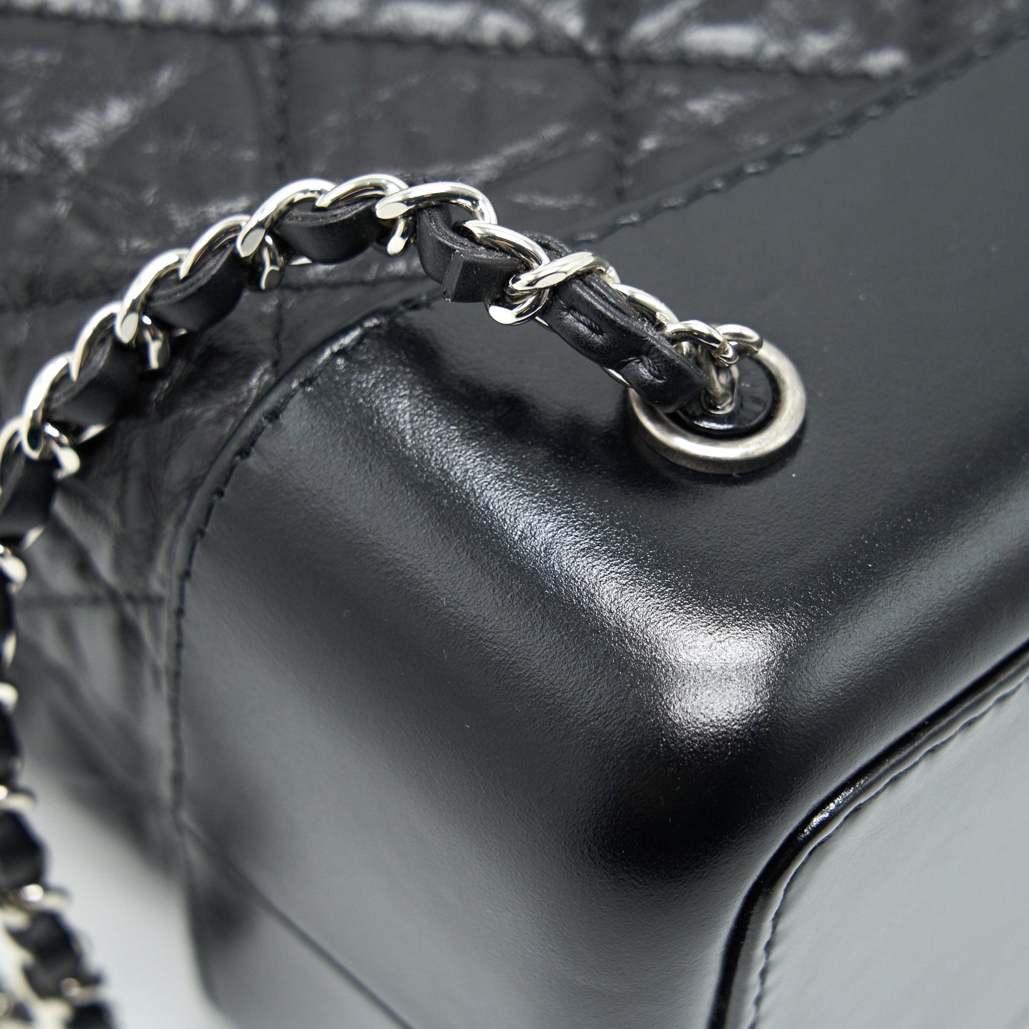 Chanel Gabrielle Backpack Aged Calfskin/ Smooth Calfskin Black Ruthenium Hardware