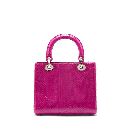 Dior Medium Lady Dior bag Python Dark Pink SHW