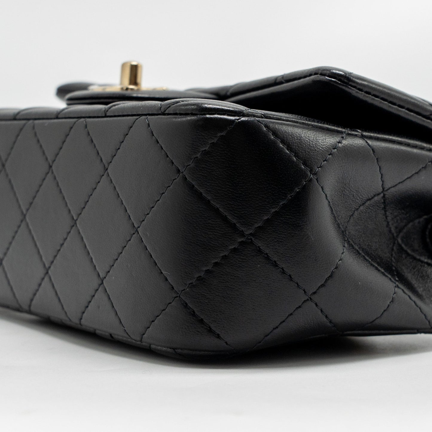 Chanel Top Handle Mini Rectangular Lambskin Black LGHW (Microchip)