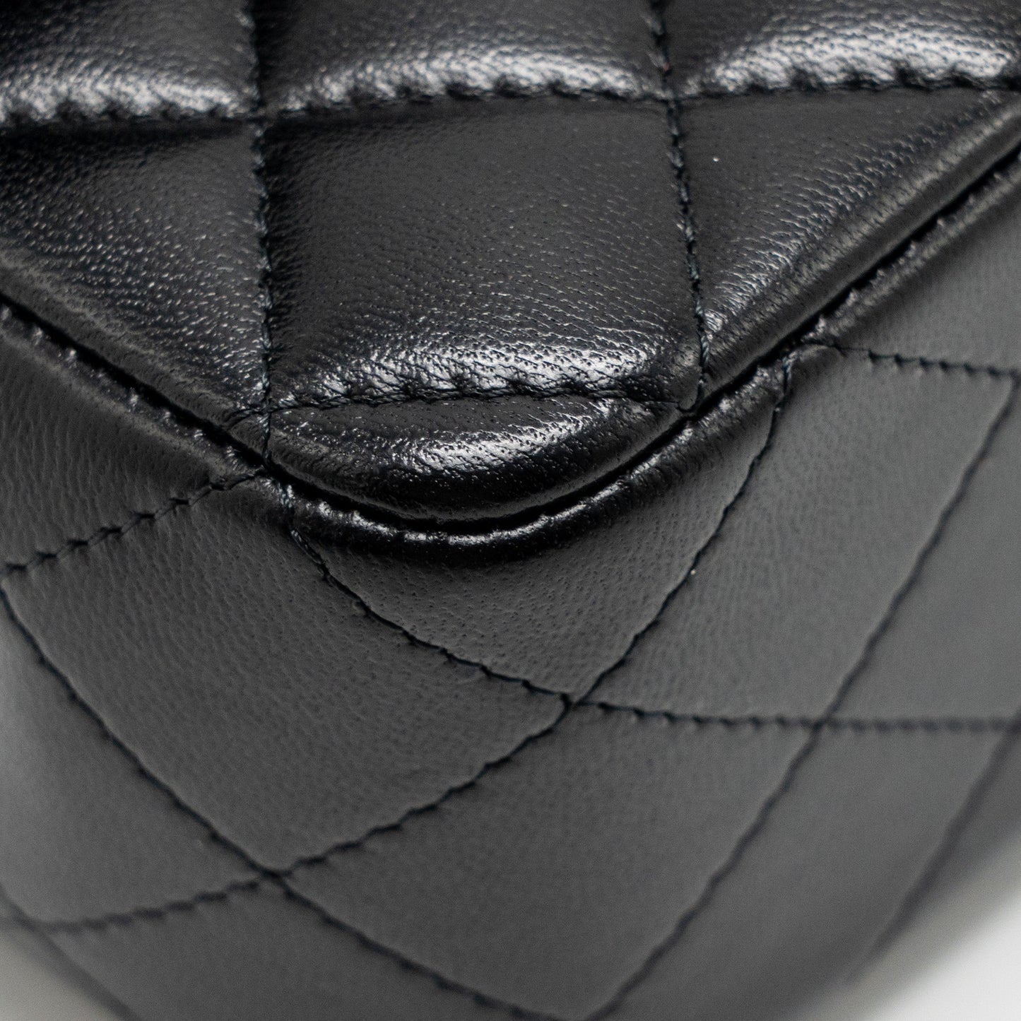 Chanel Top Handle Mini Rectangular Lambskin Black LGHW (Microchip)
