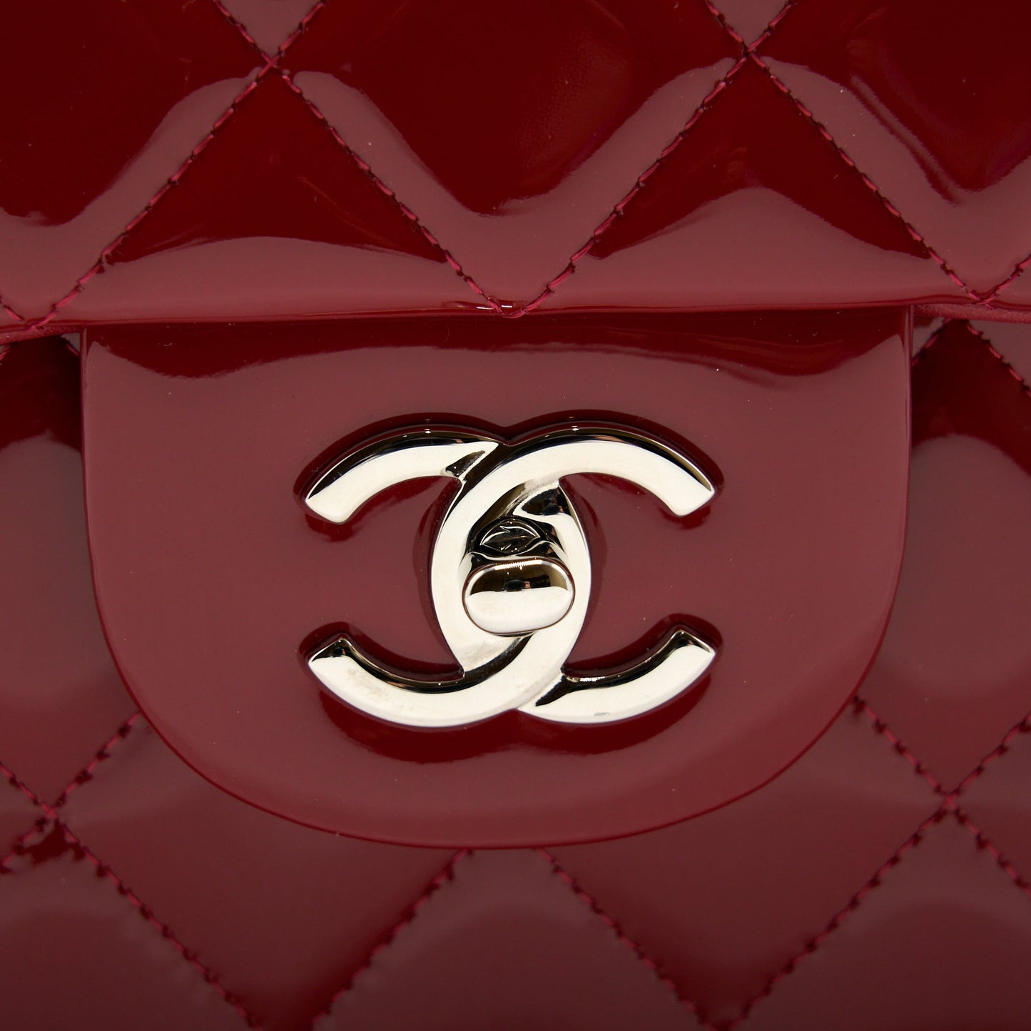 Chanel Jumbo Classic Flap Bag Patent Red SHW