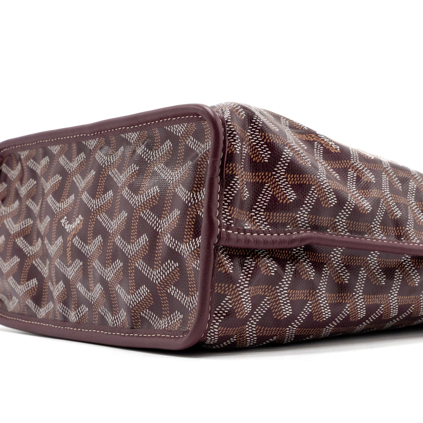 Goyard Anjou Mini tote Canvas/Calfskin Burgundy SHW