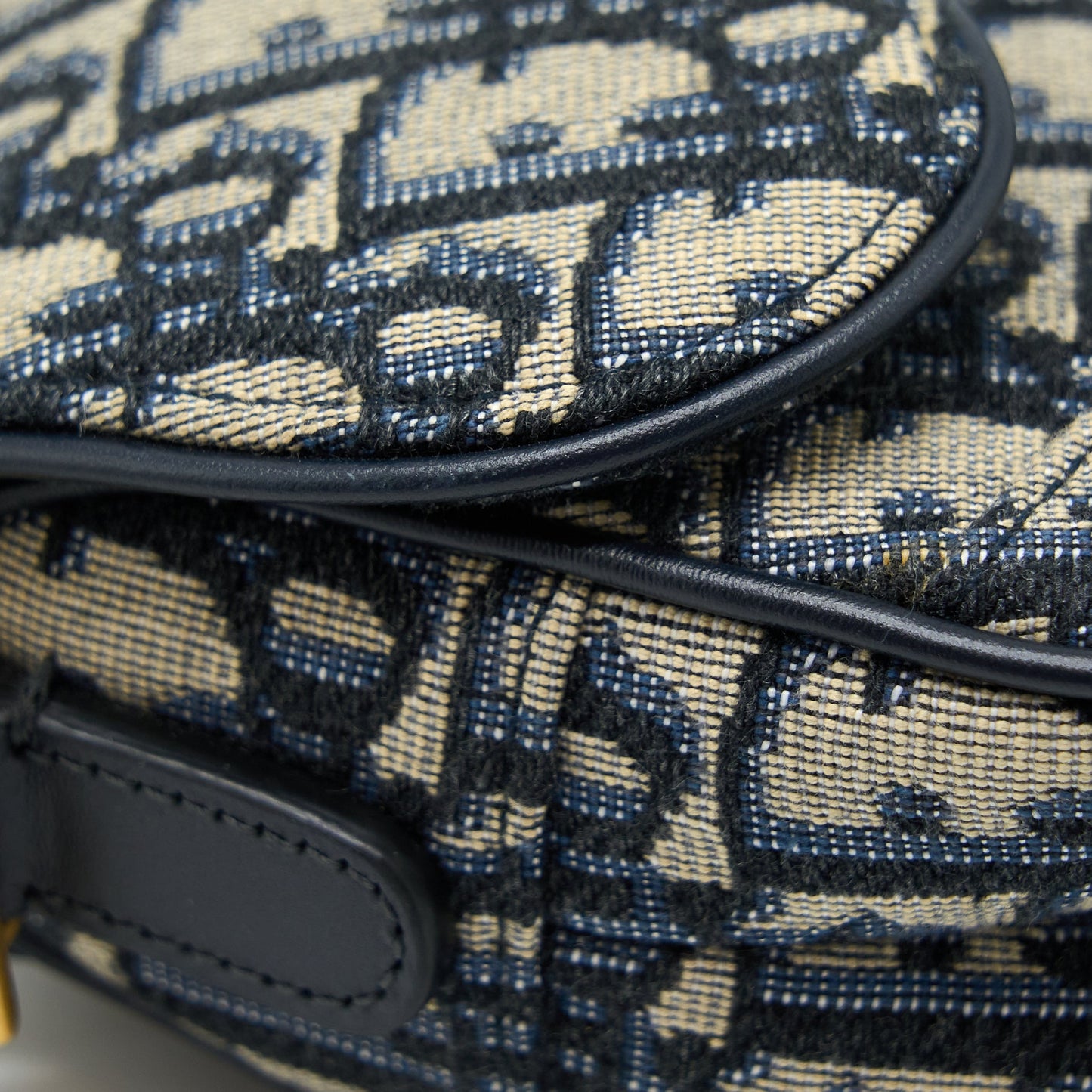 Dior Mini Saddle Blue Oblique GHW