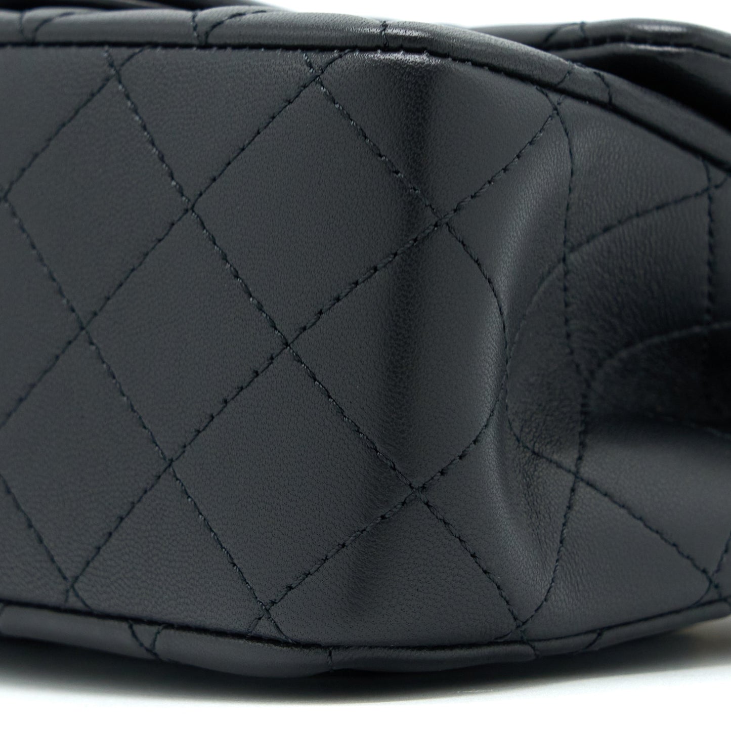 Chanel 23C Pearl Crush Mini Square Flap Bag Lambskin Black LGHW (Microchip)