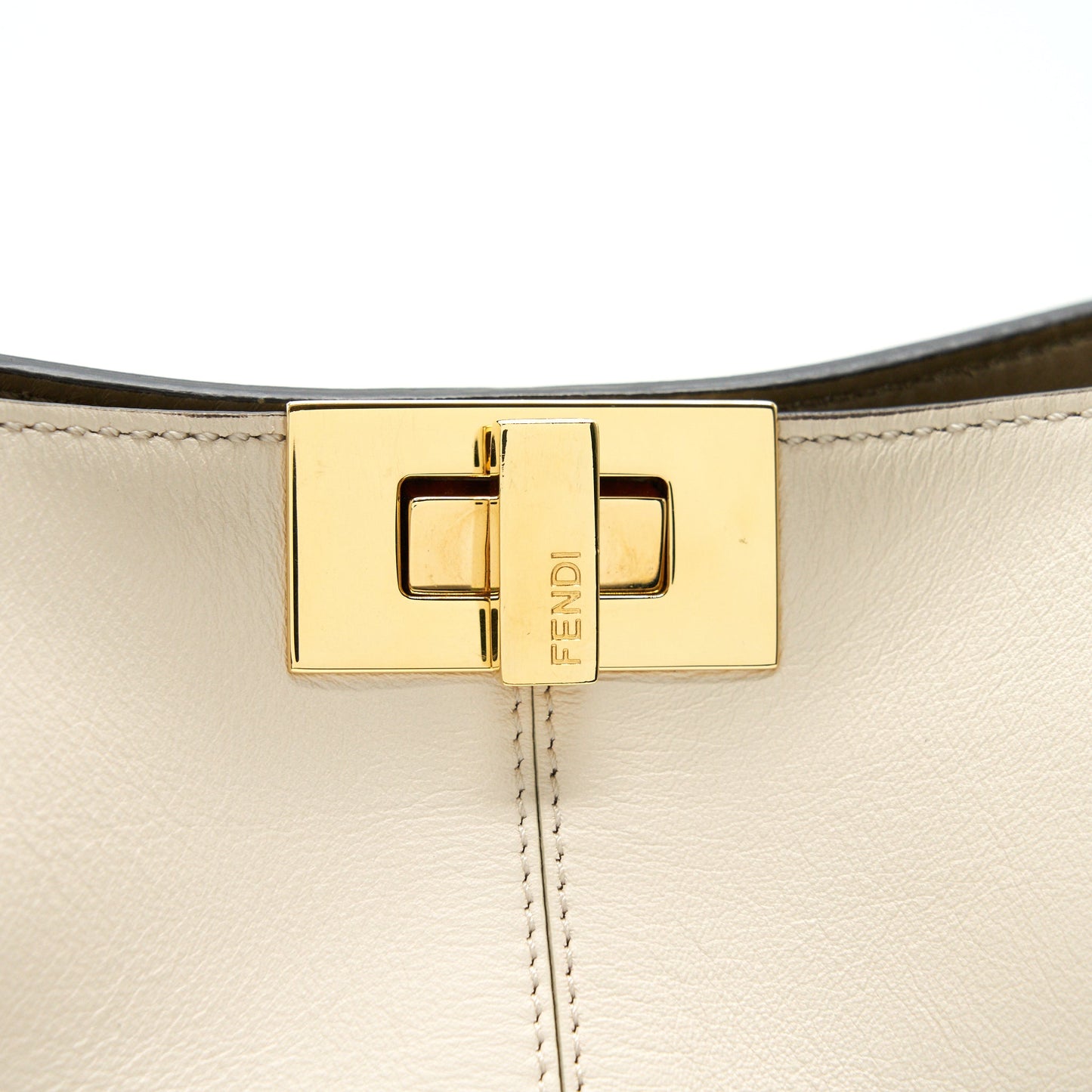 Fendi Peekaboo X-Lite Calfskin Camelia GHW