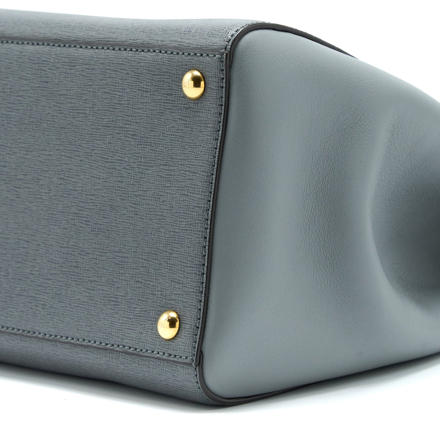 Fendi 2 Jours Large Bag Leather Grey GHW